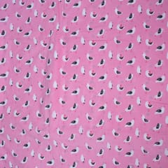 Pink Color Cotton Printed Fabric