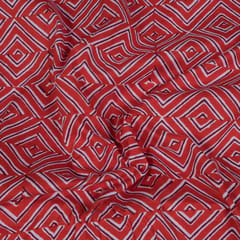 Red Color Cotton Printed Fabric