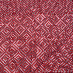 Red Color Cotton Printed Fabric