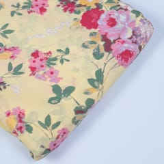 Yellow Color Cotton Printed Fabric