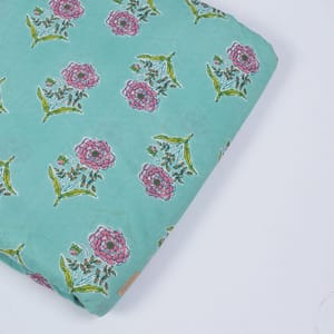 Green Color Cotton Printed Fabric