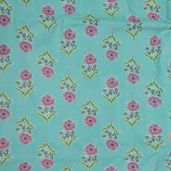 Green Color Cotton Printed Fabric