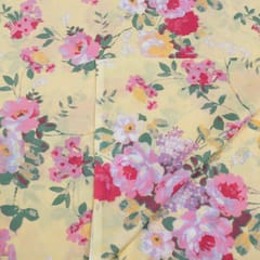 Yellow Color Cotton Printed Fabric