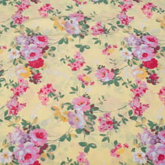 Yellow Color Cotton Printed Fabric