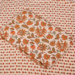 Peach Color Cotton Printed Fabric Set