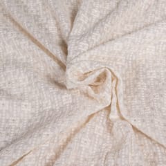 Off White Color Dyeable Georgette Thread Embroidered Fabric