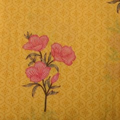 Yellow Color Cotton Printed Fabric