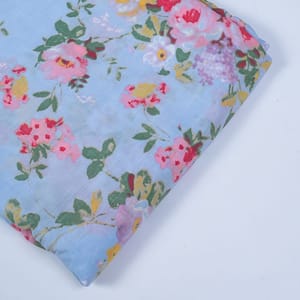 Blue Color Cotton Printed Fabric (1.50Meter Piece)