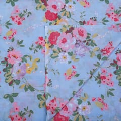 Blue Color Cotton Printed Fabric (1.50Meter Piece)