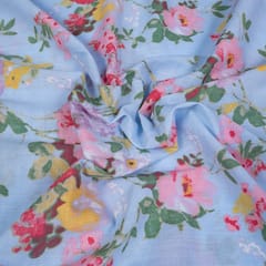 Blue Color Cotton Printed Fabric (1.50Meter Piece)