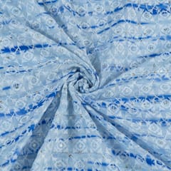 Cotton Chikan Tie and Dye Printed Fabric (1.50Meter Piece)