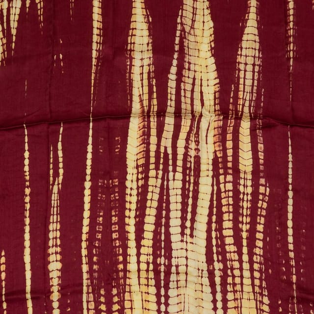 Maroon Color Modal Satin Tie and Dye Fabric