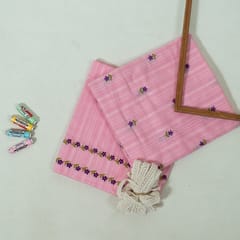 DIY Pink Color Cotton Embroidered Set