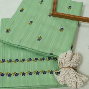 DIY Pista Green Color Cotton Embroidered Set