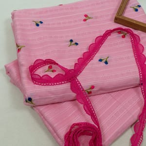 DIY Pink Color Cotton Embroidered Set