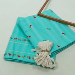 DIY Firozi Color Cotton Embroidered Set