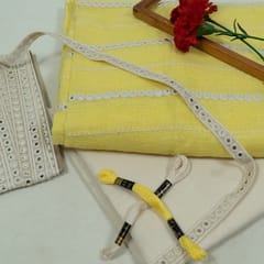 DIY Yellow Color Linen Embroidered Set