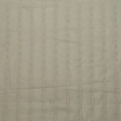 Off White Color Dyeable Mal Cotton Embroidered Fabric