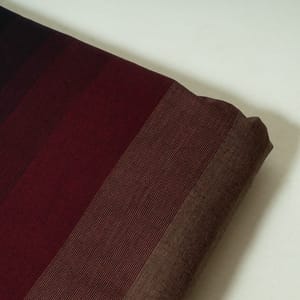 Maroon Color Cotton Stripes Printed Shaded Fabric