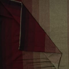 Maroon Color Cotton Stripes Printed Shaded Fabric