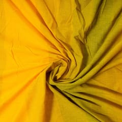 Yellow Color Cotton Stripes Printed Shaded Fabric