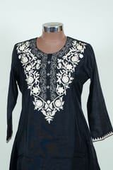 Black Color Print with Embroidered Shirt and Pant