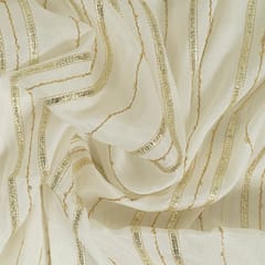 Dyeable Chinon Chiffon Embroidered Fabric