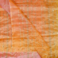 Multi Color Ombre Organza Embroidered Fabric