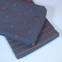 5 Mtr Grey Color Cotton Dobby Set