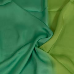 Multi Color Georgette Satin Ombre Printed Fabric