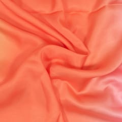 Multi Color Georgette Satin Ombre Printed Fabric