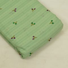 Green Color Cotton Embroidered Fabric