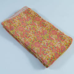 Yellow Color Crepe Digital Printed Fabric (70Cm Piece)