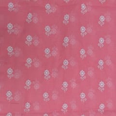 Pink Color Kota Doria Embroidered Fabric