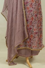 Move Color Organza Embroidered Shirt with Bottom and Chiffon Embroidered Dupatta