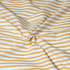 Yellow Color Cotton Yarn Dyed Stripes Fabric (1.50Meter Piece)