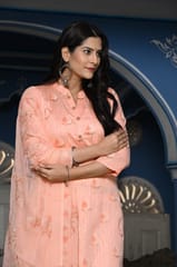 Peach Color Printed Jam Cotton Shirt with Cotton Bottom and Printed Chinon Chiffon Dupatta