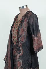 Black Color Print with Embroidered Shirt with Pant