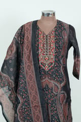 Black Color Print with Embroidered Shirt with Pant