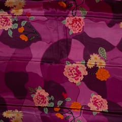 Purple Color Viscose Crepe Printed Fabric