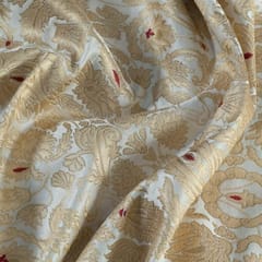 White Color Khemkhab Fabric (1Meter Piece)