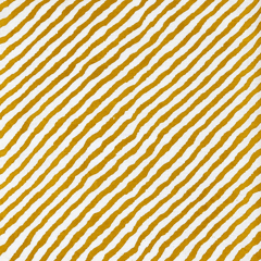 Mustrad Yellow With White Stripes Printed Cotton Fabric