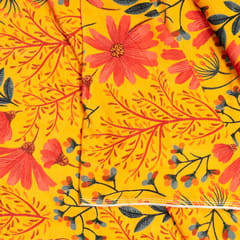 Yellow Color Velvet Digital Printed Fabric