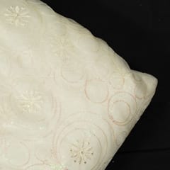 White Dyeable Organza Embroidered Fabric