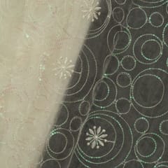 White Dyeable Organza Embroidered Fabric