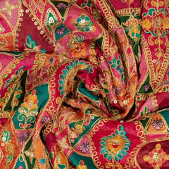 Rani Color Chinon Print with Embroidered Fabric