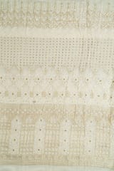 White Dyeable Georgette Embroidered Fabric