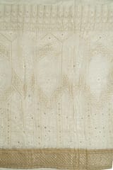 White Dyeable Georgette Embroidered Fabric