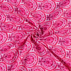 Majenta Color Pashmina Printed Fabric (1Meter Piece)