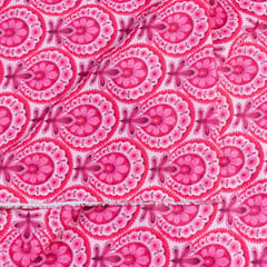 Majenta Color Pashmina Printed Fabric (1Meter Piece)